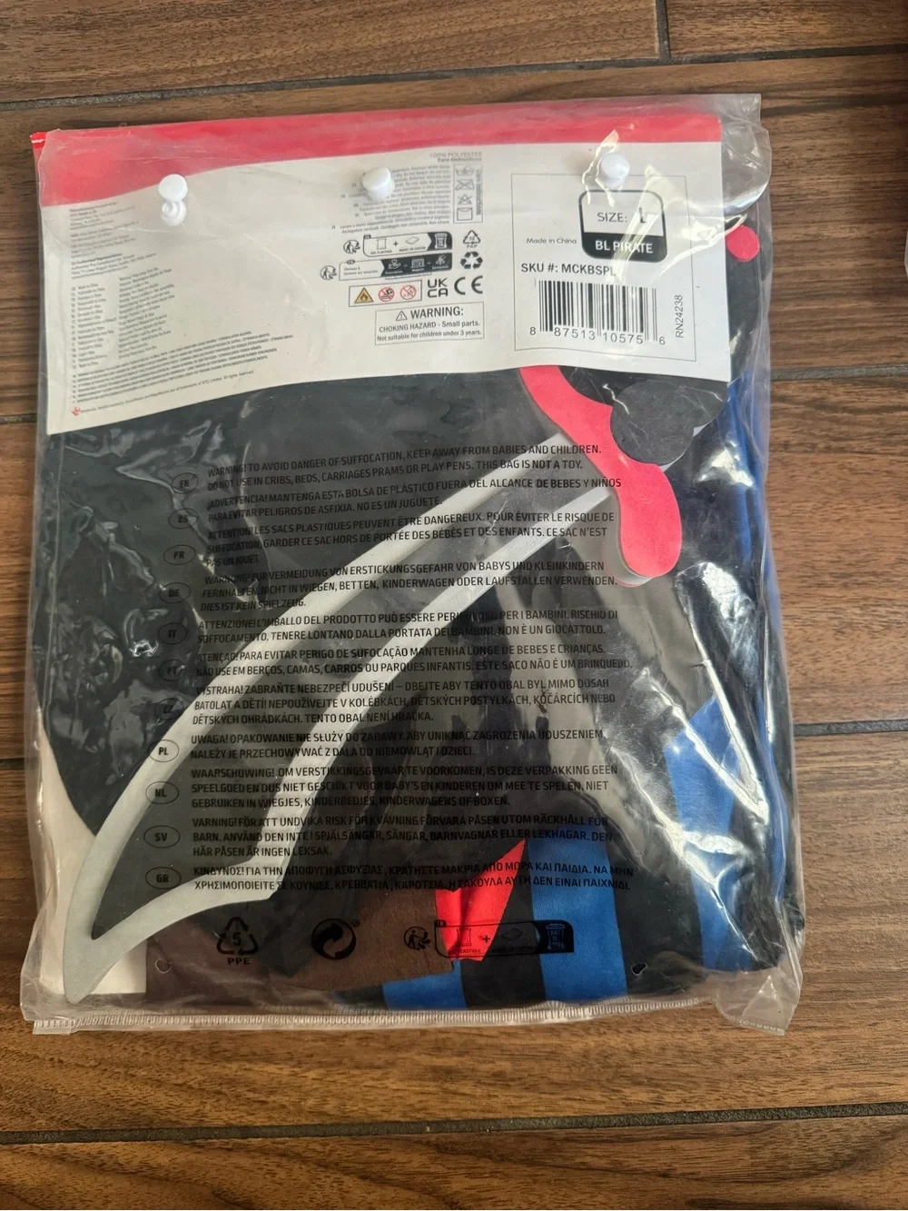 MORPH Blue Stripe Pirate Kids Halloween Costume kit Size large